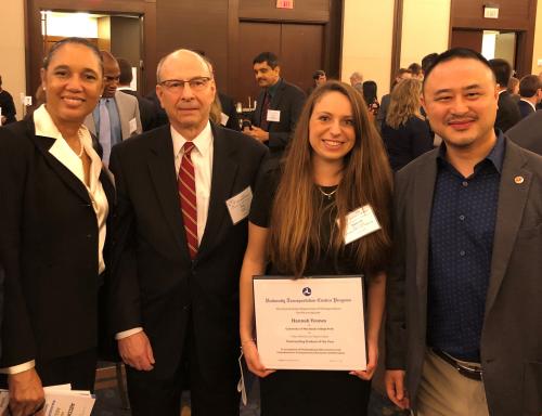 Left to right: Dawn Tucker-Thomas, U.S. DOT; Ted Boll, U.S. DOT, Hannah Younes; Dr. Lei Zhang, Maryland Transportation Institute