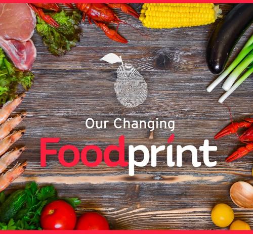 foodprint, thumb print in the shape of a pear