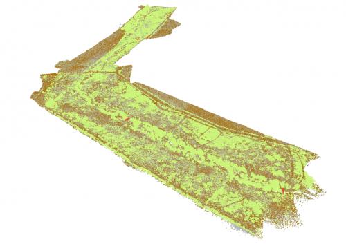 Drone-based lidar data, classified as ground and vegetation, for Strouble's Creek, Blacksburg, VA