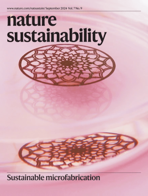 Cover of Nature Sustainability showing microfabrication