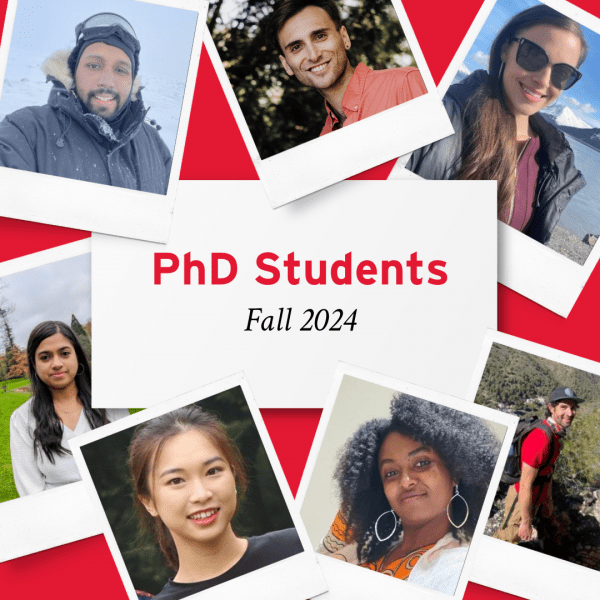 Collage with pictures of 7 incoming PhD students