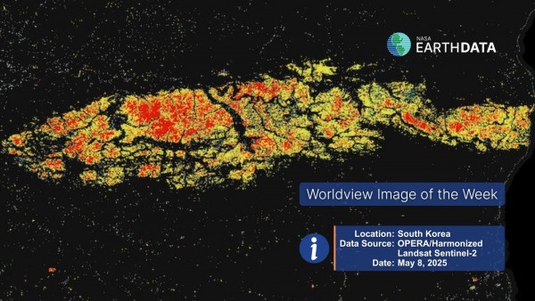  Satellite imagery visualization depicting wildfires in South Korea’s eastern coast in March