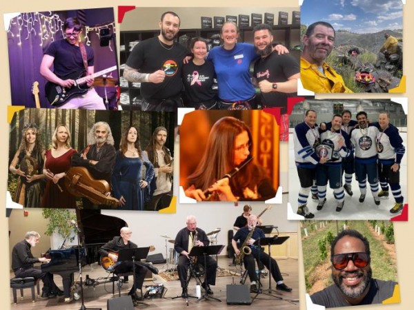 Collage of different BSOS professors enjoying their passions
