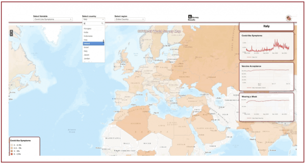 Screenshot of Map for World Symptoms Survey