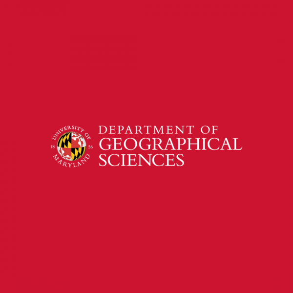 Department of Geographical Science globe logo against red background