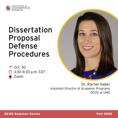 GEOG Seminar: Dissertation Proposal Defense Procedured