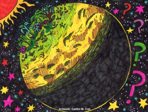 Artist rendition of a tidally-locked planet