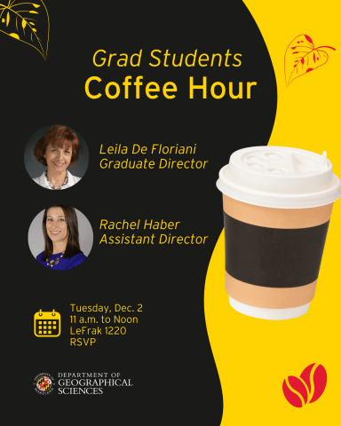 Flyer for the Grad Students Coffee Hour with Leila De Floriani and Rachel Haber
