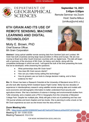 GEOG Seminar - 6th Grain and its use of remote sensing, machine learning, and digital technology