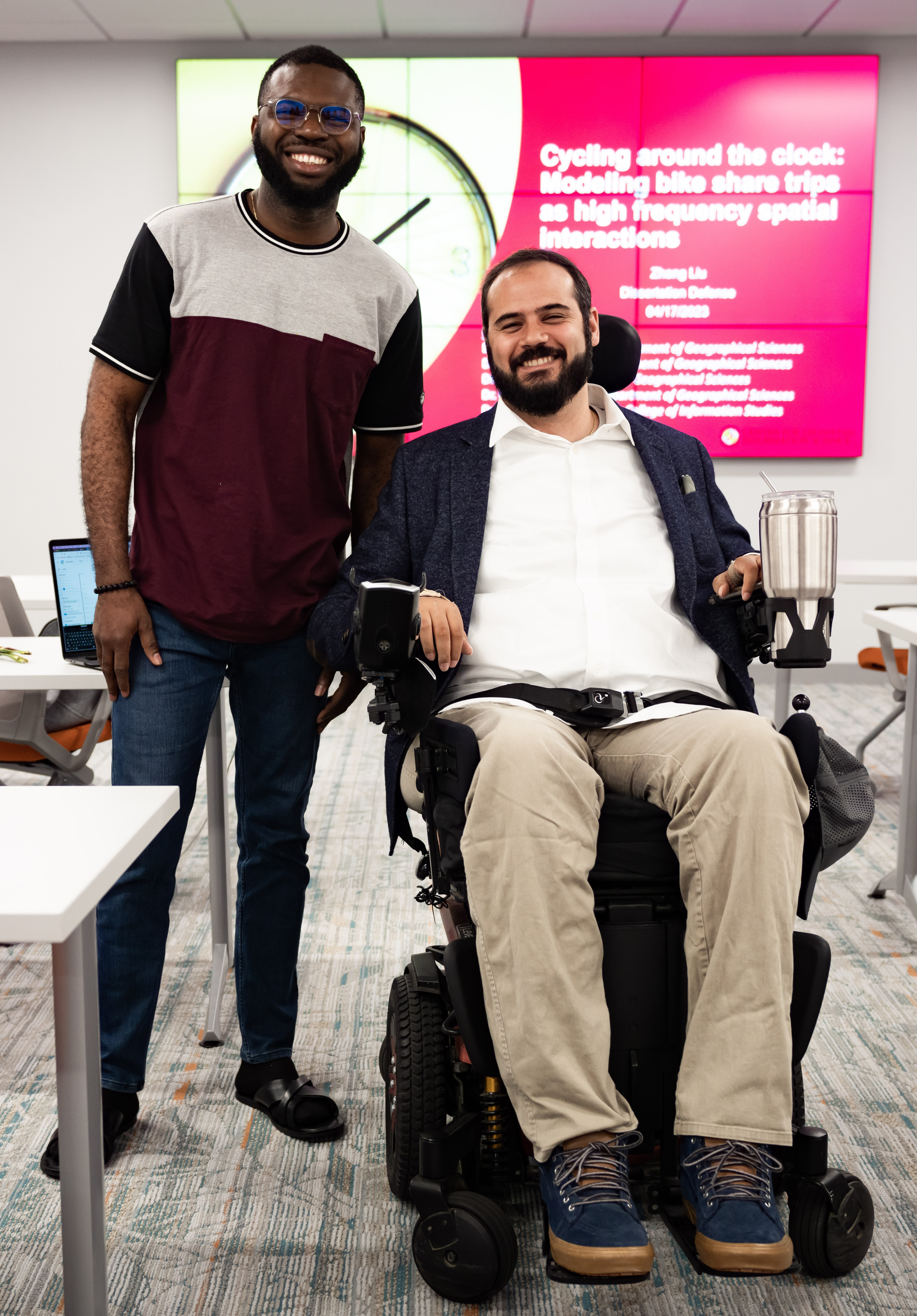 Victor Irekponor with Advisor/Associate Professor Taylor Oshan